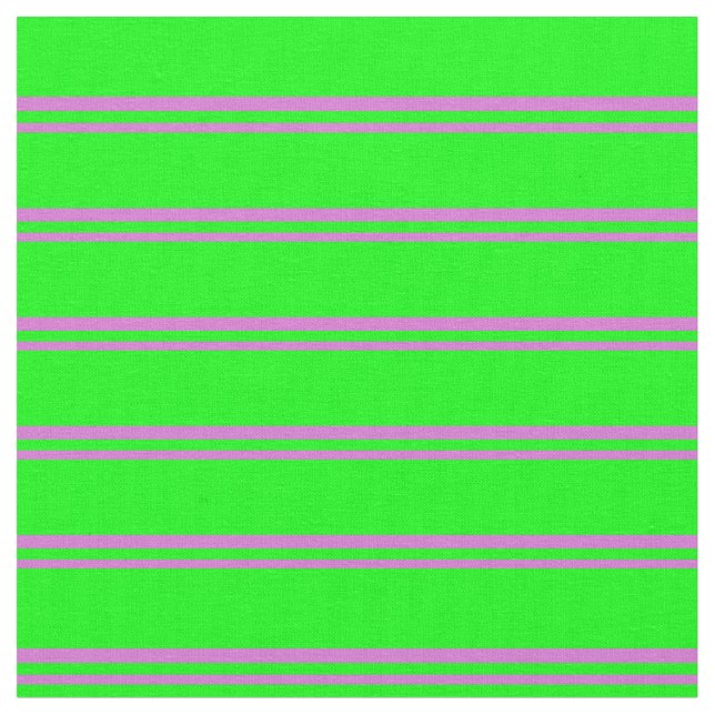 Orchid and Lime Coloured Striped/Lined Pattern Fabric (Close Up)