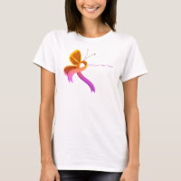 Orchid and Orange Awareness Ribbon Butterfly