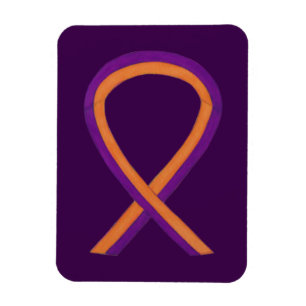 Orchid and Orange Awareness Ribbon Custom Magnets