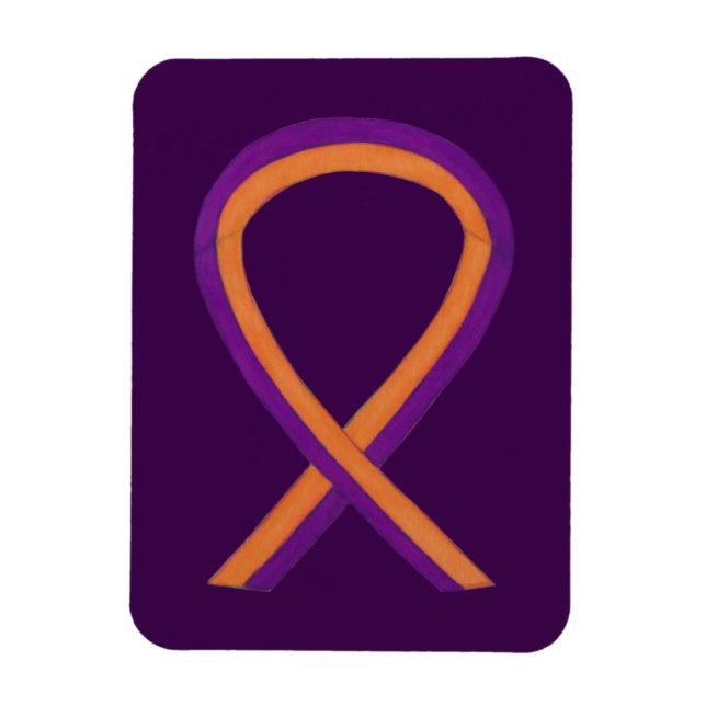 Orchid and Orange Awareness Ribbon Custom Magnets (Vertical)