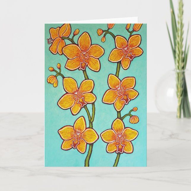 Orchid Azure Bliss I Greeting Card (Front)