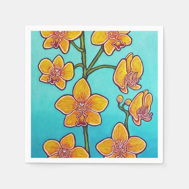 Orchid Azure II Paper Napkins (Front)