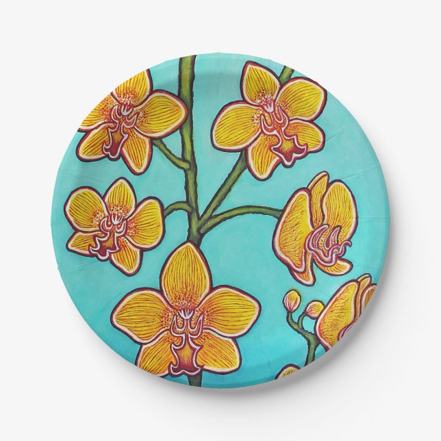 Orchid Azure II Paper Plates (Front)