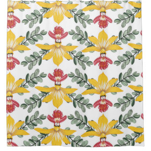 Orchid Beauty: Floral Pattern Elegance. Shower Curtain