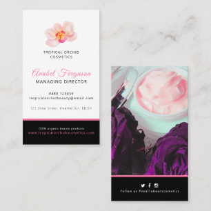 Orchid beauty health company photo custom business card