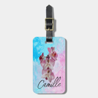 Orchid, beauty in every journey, customized luggage tag