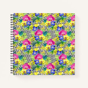 Orchid Begonia And Palm Leaves Notebook