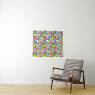 Orchid Begonia And Palm Leaves Tapestry