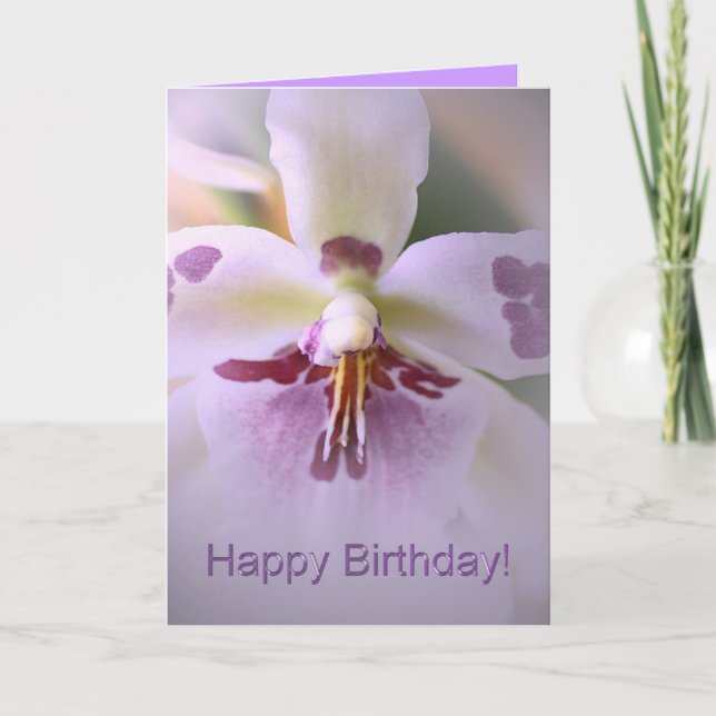 Orchid birthday card (Front)