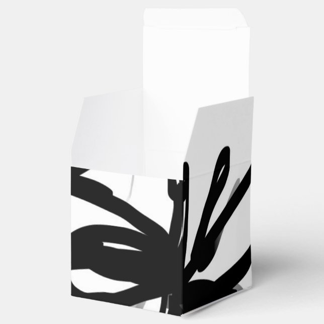 Orchid Blanc: Abstract White & Black Favour Box (Opened)