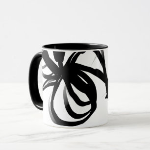 Orchid Blanc: Abstract White & Black Mug