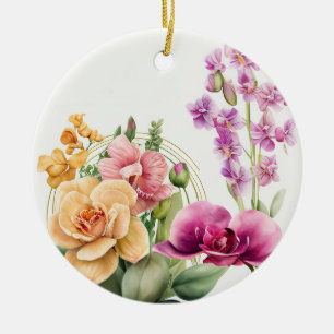 Orchid Blast Ceramic Tree Decoration