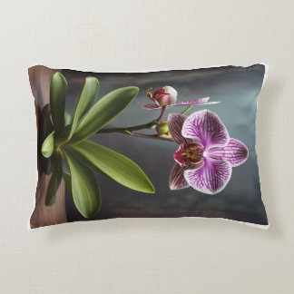 Orchid Bliss: Luxurious Pillow with Elegant Orchid