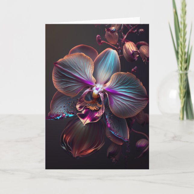 Orchid Blossom All Occasions Greeting Card (Front)