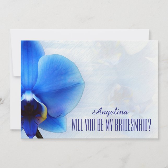 Orchid Blue Will you be my bridesmaid? Invitation (Front)