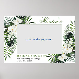 Orchid Bohemian Floral Bridal Shower Photo Frame Poster