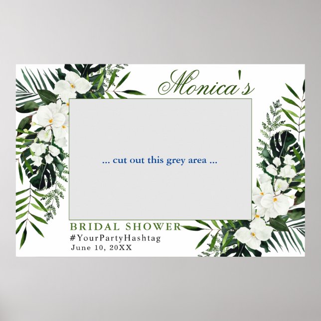 Orchid Bohemian Floral Bridal Shower Photo Frame Poster (Front)
