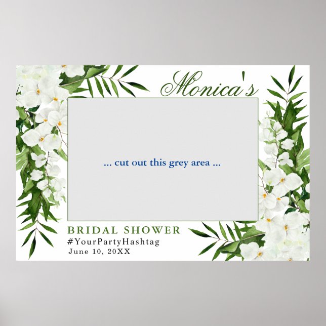 Orchid Bohemian Floral Bridal Shower Photo Frame Poster (Front)