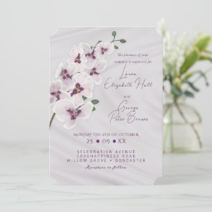 Orchid branch pink wedding invitation Card