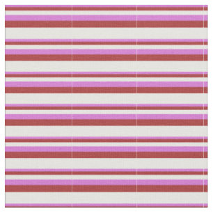 Orchid, Brown, and White Lines/Stripes Pattern Fabric