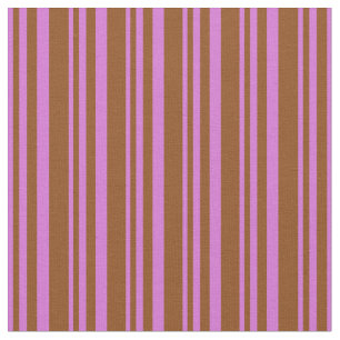 Orchid & Brown Coloured Lined Pattern Fabric
