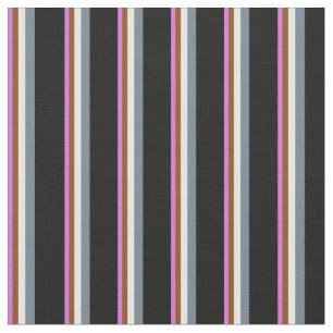 Orchid, Brown, Mint Cream, Slate Grey & Black Fabric