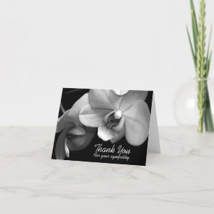 Orchid BW Sympathy Thank you Note Card