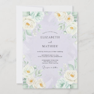 Orchid Cream Peony Wedding Invitation