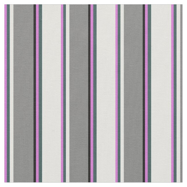 Orchid, Dark Slate Grey, Light Cyan, Grey & Black Fabric (Close Up)