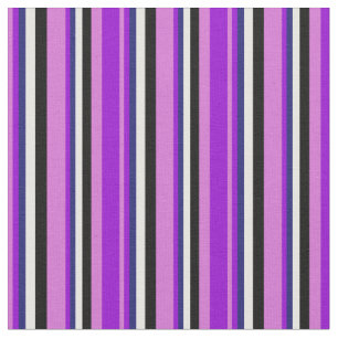 Orchid, Dark Violet, Midnight Blue, White & Black Fabric