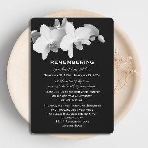Orchid Death Anniversary Invitation