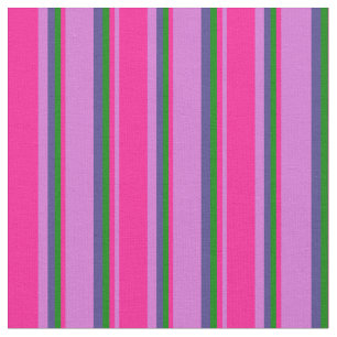 Orchid, Deep Pink, Green & Dark Slate Blue Colored Fabric