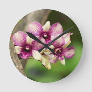 Orchid Delight Round Clock