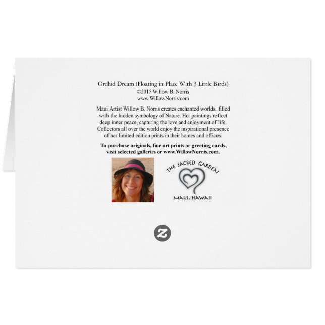 Orchid Dream Floating in Place With 3 Little Birds (Back Horizontal)