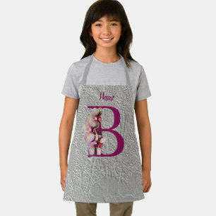 Orchid Elegant Monogram Initial B Personalised Apron