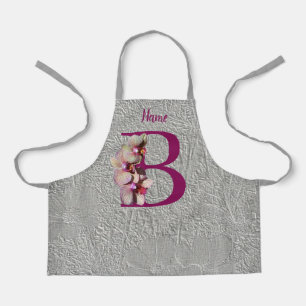 Orchid Elegant Monogram Initial B Your Name Apron