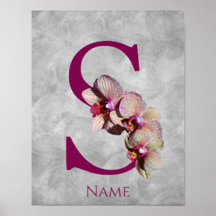 Orchid Elegant Monogram Initial S Personalised Poster
