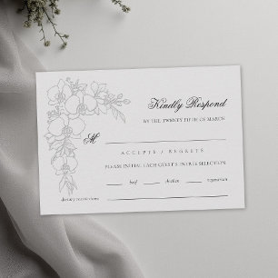 Orchid Elevated Ivory Formal Traditional Wedding RSVP Card