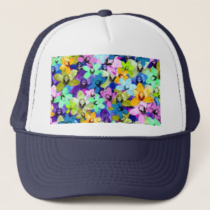 Orchid Extravaganza Water Colour, Truckers Hat
