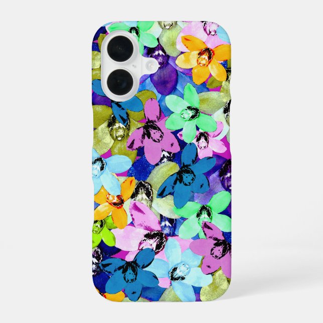 Orchid Extravaganza Watercolour,  iPhone 16 Case (Back)