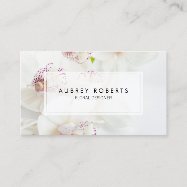 Orchid Floral Designer Professional Floral Business Card (Front)