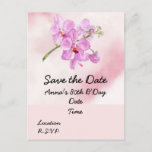 Orchid flower 80th Birthday Save the Date Postcard<br><div class="desc">Orchid flower 80th Birthday Save the Date Postcard</div>