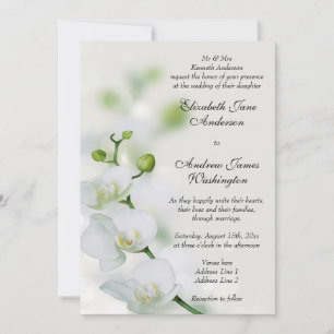 Orchid Flower Blossoms Wedding Invitation