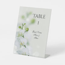 Orchid Flower Blossoms Wedding Table Number