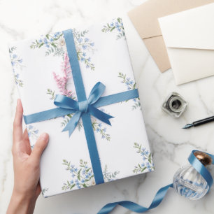 Orchid Flower Bouquet, Watercolor Floral Wrapping Paper