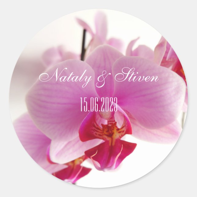  Orchid flower Classic Round Sticker (Front)
