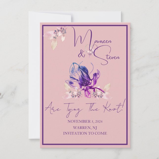 Orchid Flower Dusty Rose Save The Date Invitation (Front)