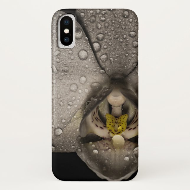 Orchid flower grey black elegant Case-Mate iPhone case (Back)