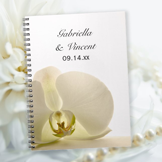 Orchid Flower on White Wedding Notebook (Creator Uploaded)
