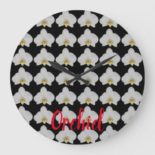 Orchid flower Pattern for gardeners and blossom Large Clock